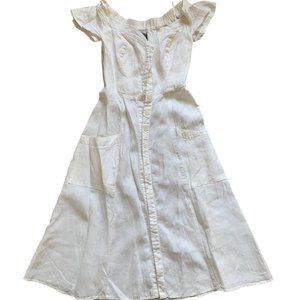 Reformation White Linen Blend Dress